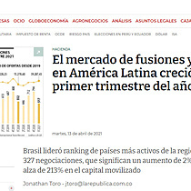 El mercado de fusiones y adquisiciones en Amrica Latina creci 157% en primer trimestre del ao